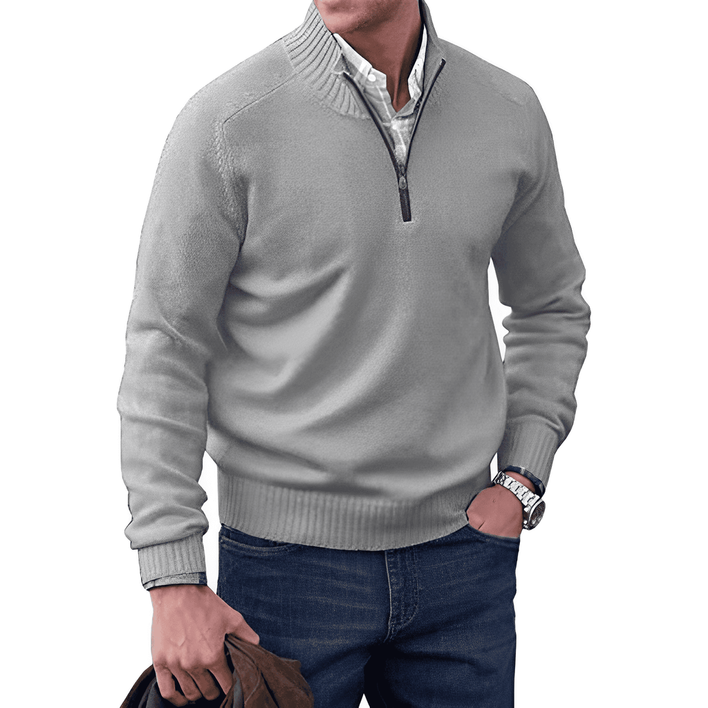 Homme Pull Maille Zippé
