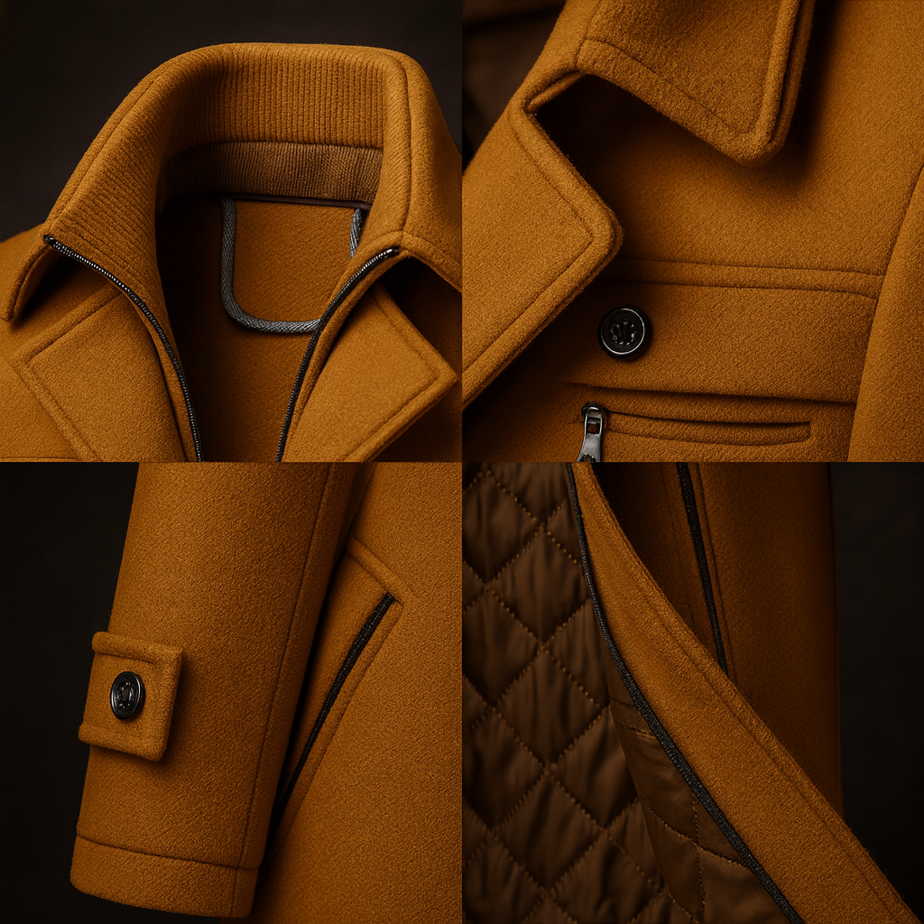 Homme Manteau Laine Matelassé