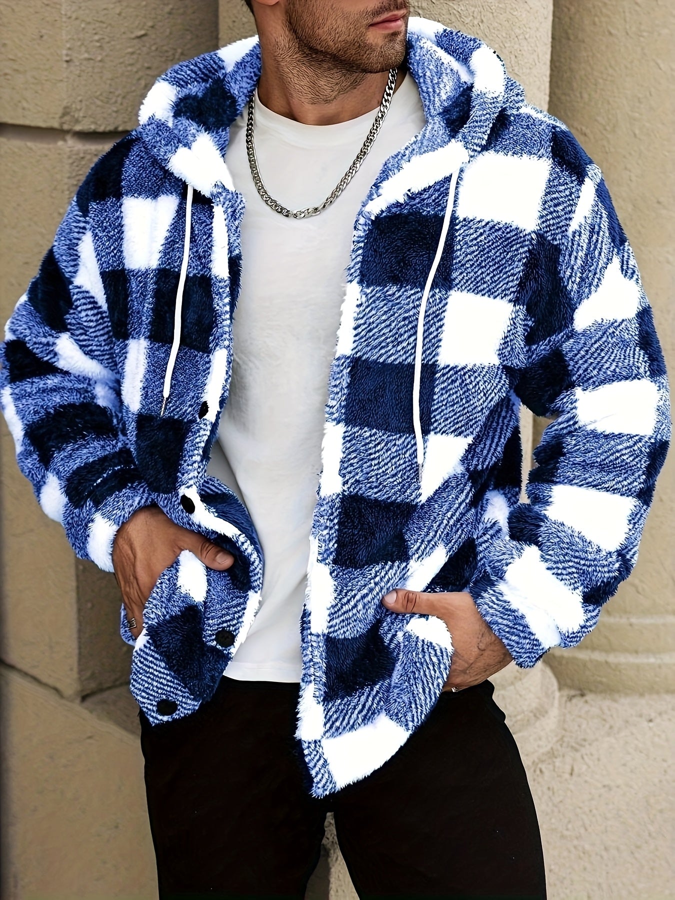 Homme Veste Sherpa Capuche