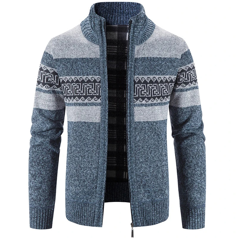 Veste Maille Col Montant Zip Intégral Pour Homme