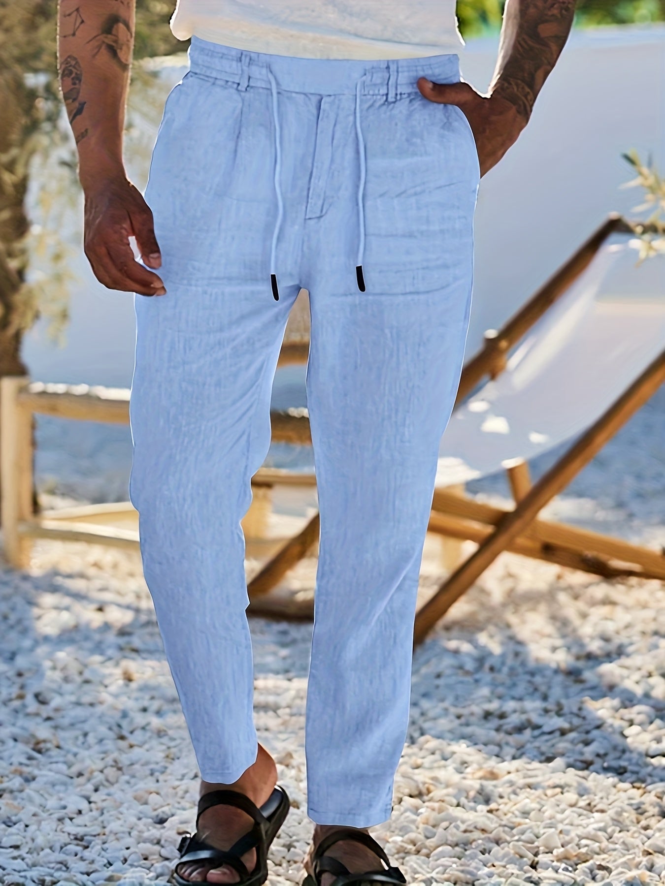 Pantalon Matière Stretch Coupe Droite Pour Homme
