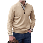 Homme Pull Maille Zippé