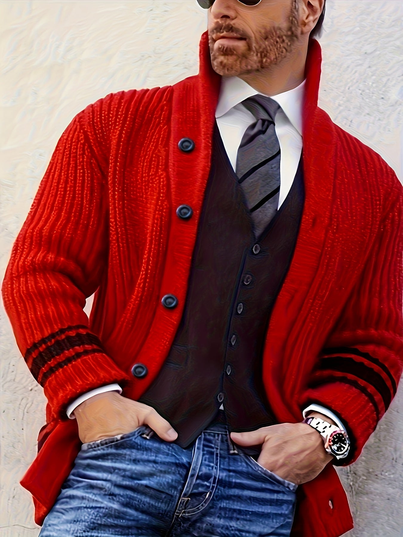 Cardigan Maille Douce Coupe Ample Pour Homme