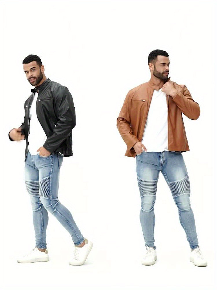 Veste Aspect Cuir Pour Homme