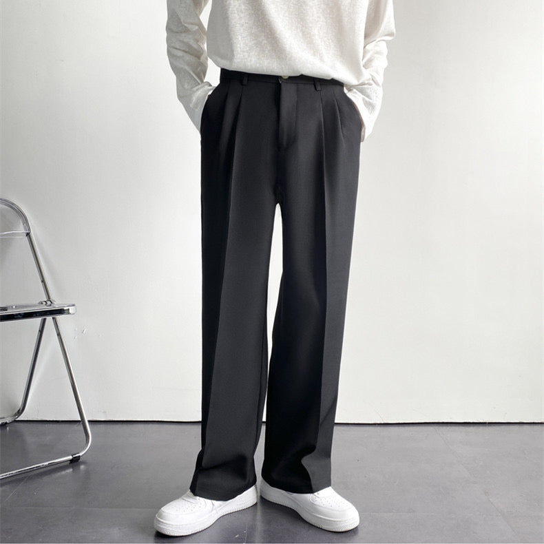 Homme Pantalon Plissé Large