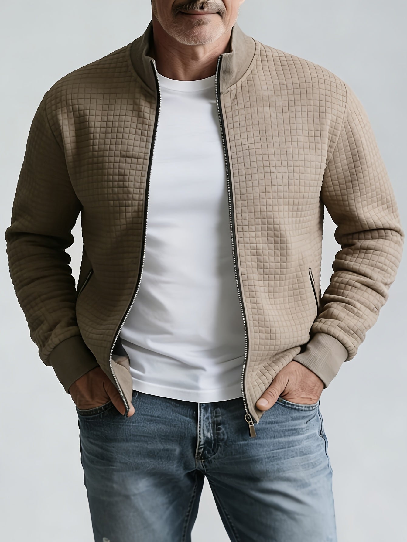 Veste Maille Gaufrée Coupe Droite Pour Homme