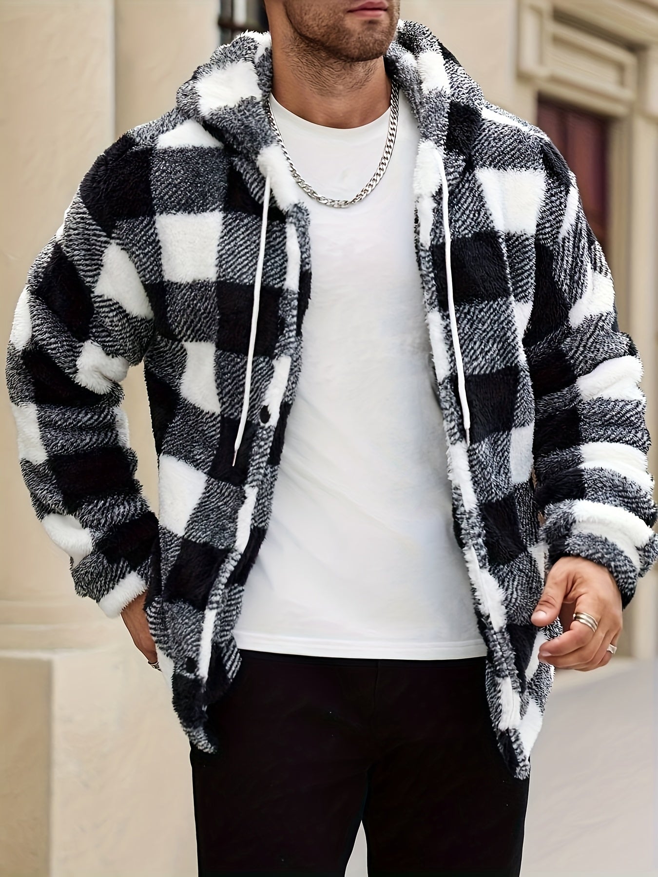 Homme Veste Sherpa Capuche