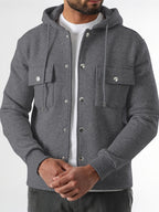 Homme Sweat Capuche Boutonné