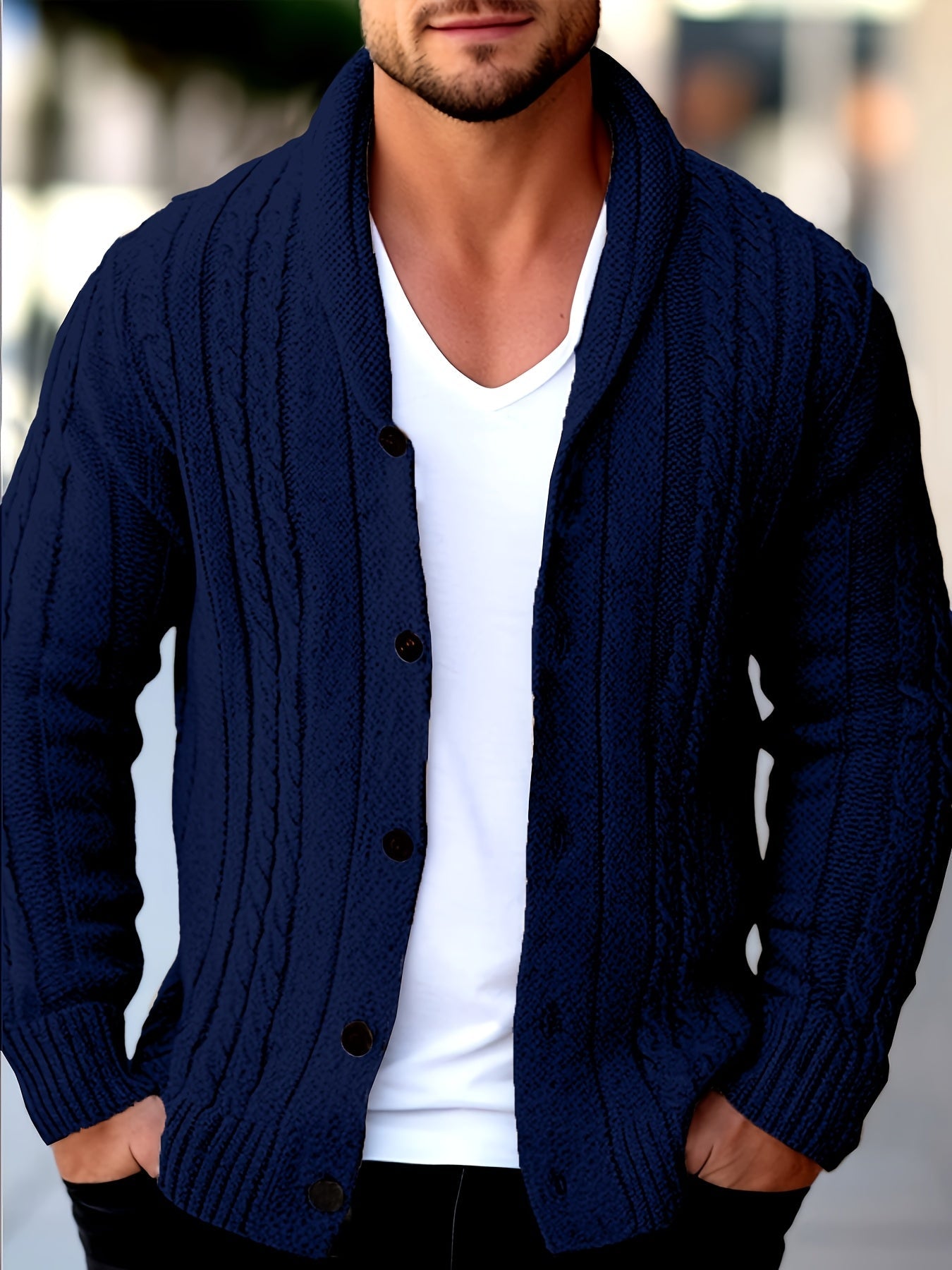 Cardigan Matière Stretch Coupe Ample Pour Homme