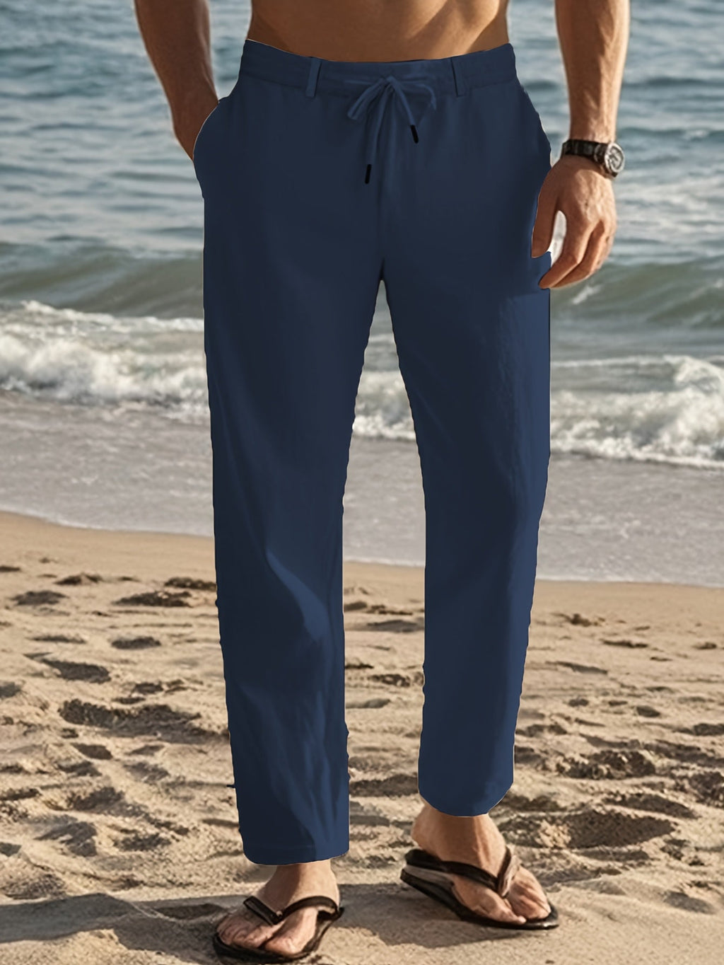 Pantalon Matière Stretch Coupe Droite Pour Homme