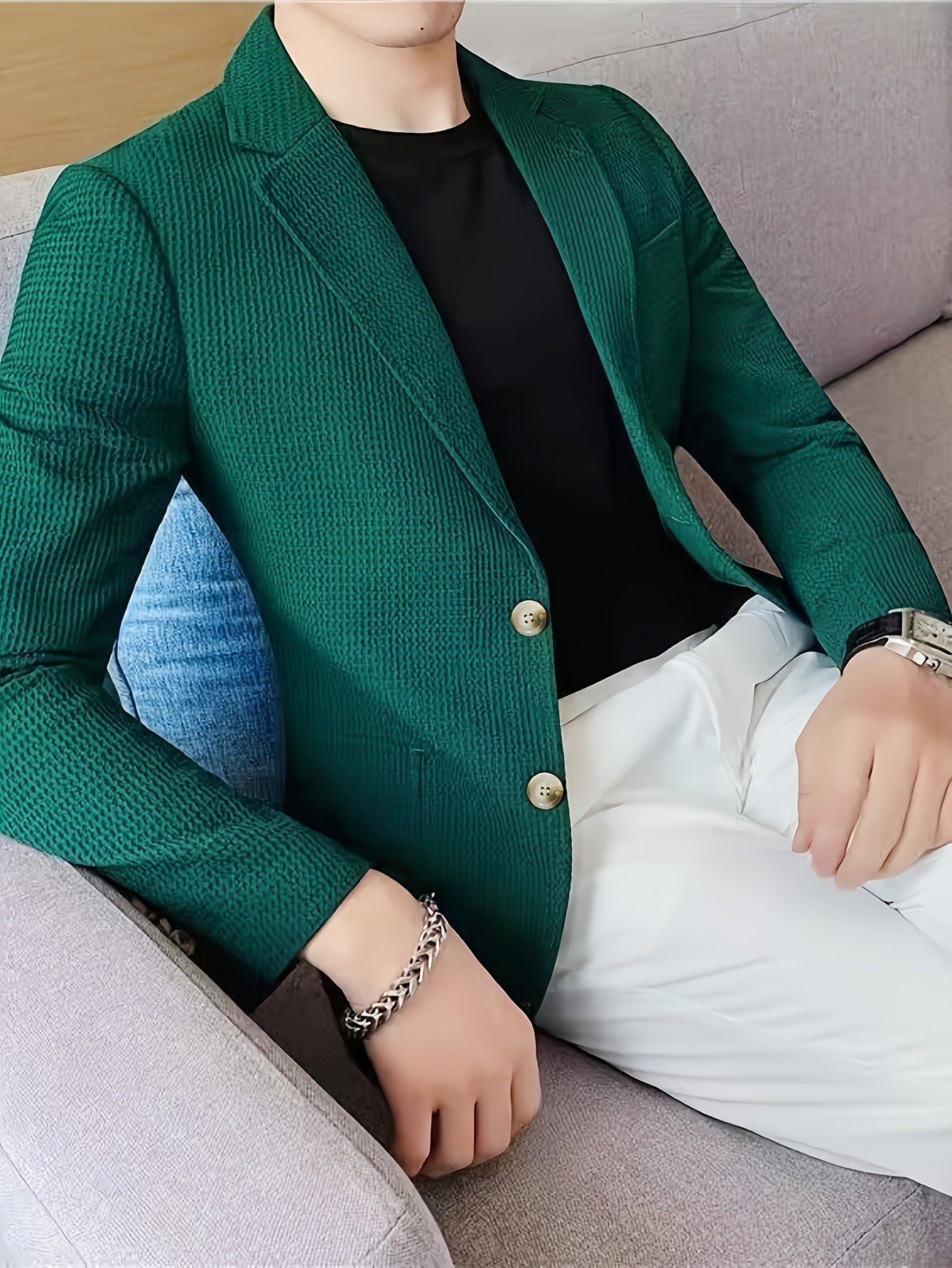 Blazer Maille Gaufrée Pour Homme