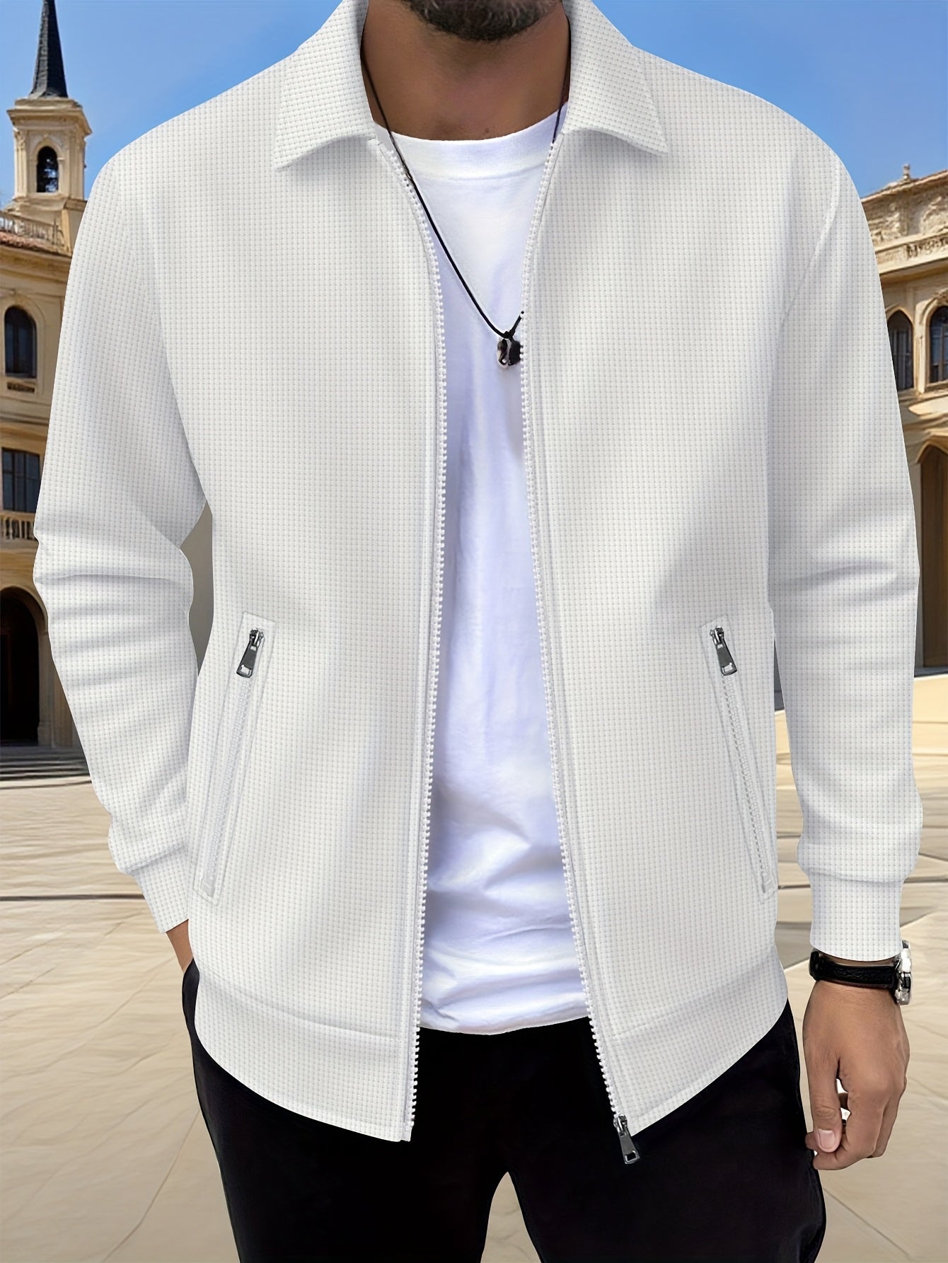 Veste Matière Stretch Coupe Droite Pour Homme