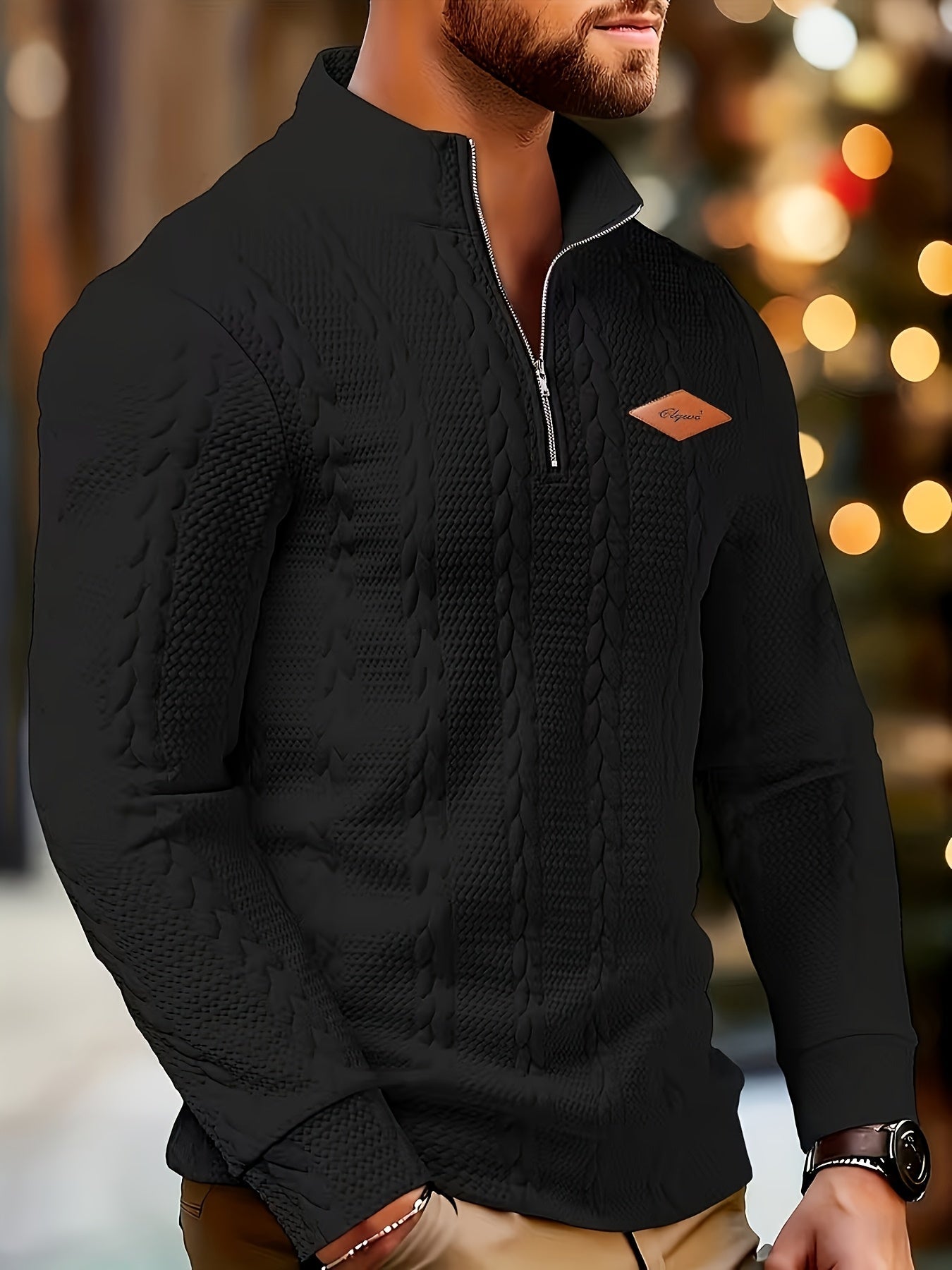 Pull Maille Douce Demi-Zip Pour Homme