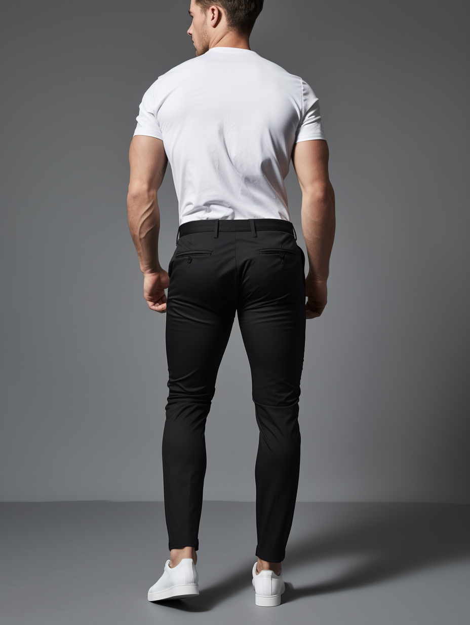 Pantalon Matière Stretch Coupe Ajustée Pour Homme