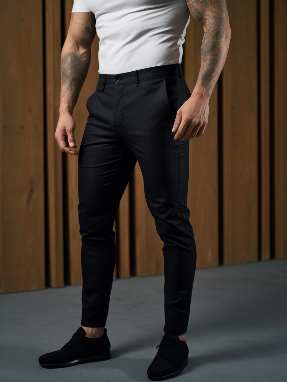 Pantalon Matière Stretch Coupe Ajustée Pour Homme