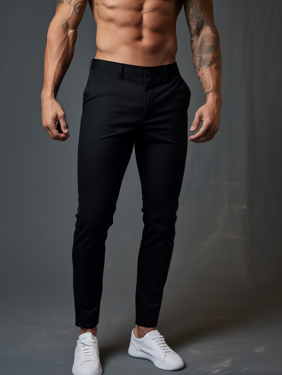 Pantalon Matière Stretch Coupe Ajustée Pour Homme