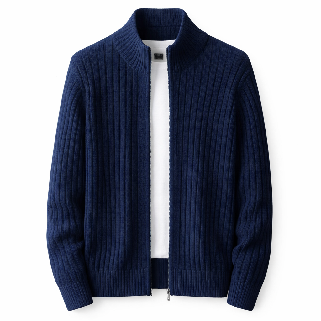 Homme Cardigan Maille Côtelée