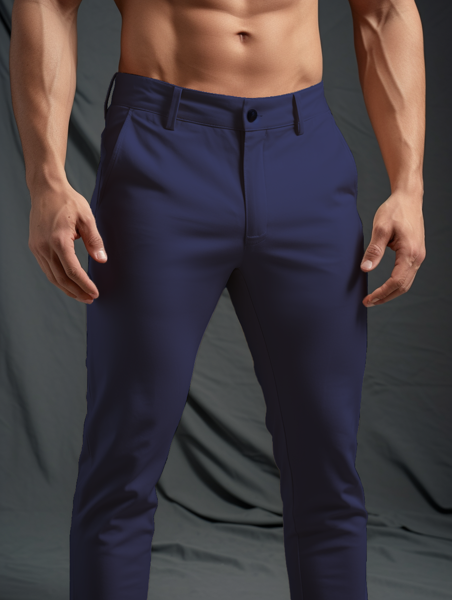 Pantalon Matière Stretch Coupe Ajustée Pour Homme