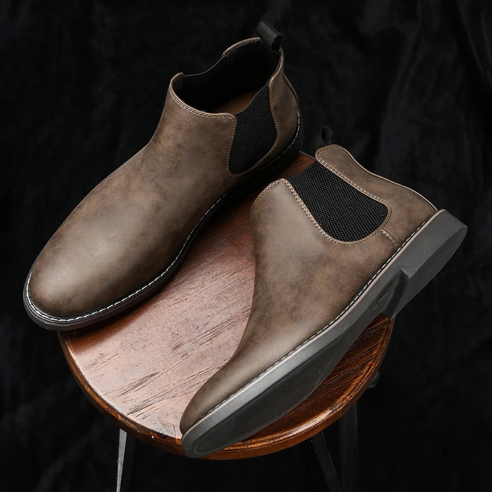 Bottes Chelsea Finition Lisse Bout Rond Montantes Pour Homme