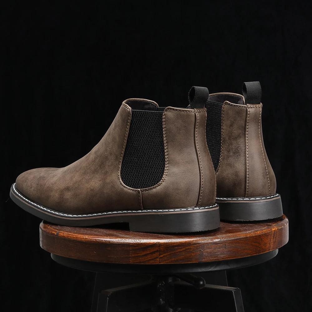 Bottes Chelsea Finition Lisse Bout Rond Montantes Pour Homme