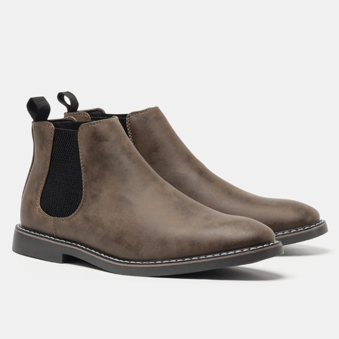 Bottes Chelsea Finition Lisse Bout Rond Montantes Pour Homme