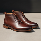 Bottes À Lacets Bout Rond Finition Lisse Pour Homme