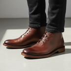 Bottes À Lacets Bout Rond Finition Lisse Pour Homme