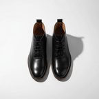 Bottes À Lacets Bout Rond Finition Lisse Pour Homme