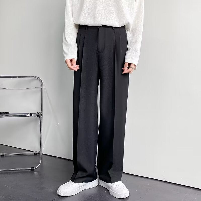 Homme Pantalon Plissé Large