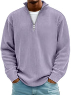 Homme Pull Demi-Zip Côtelé