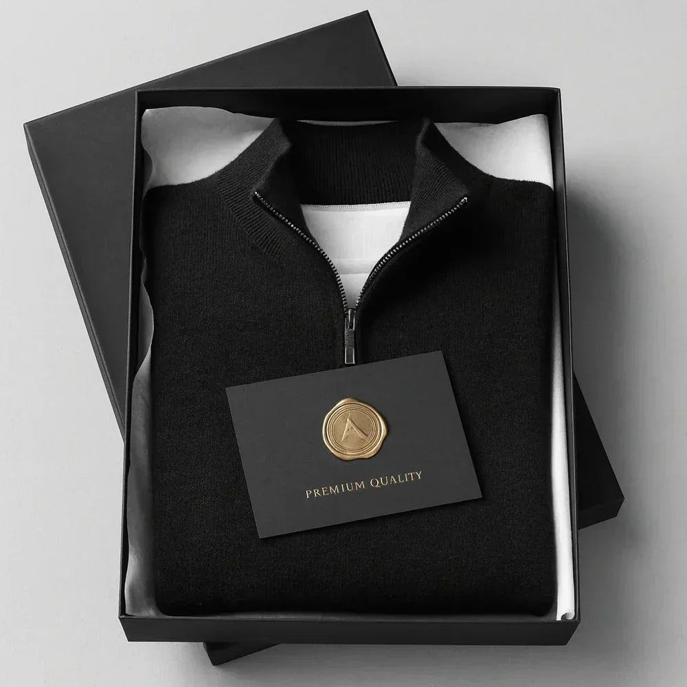 Homme Pull Col Zippé