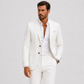 Costume 2 Pièces Aspect Lin Pour Homme