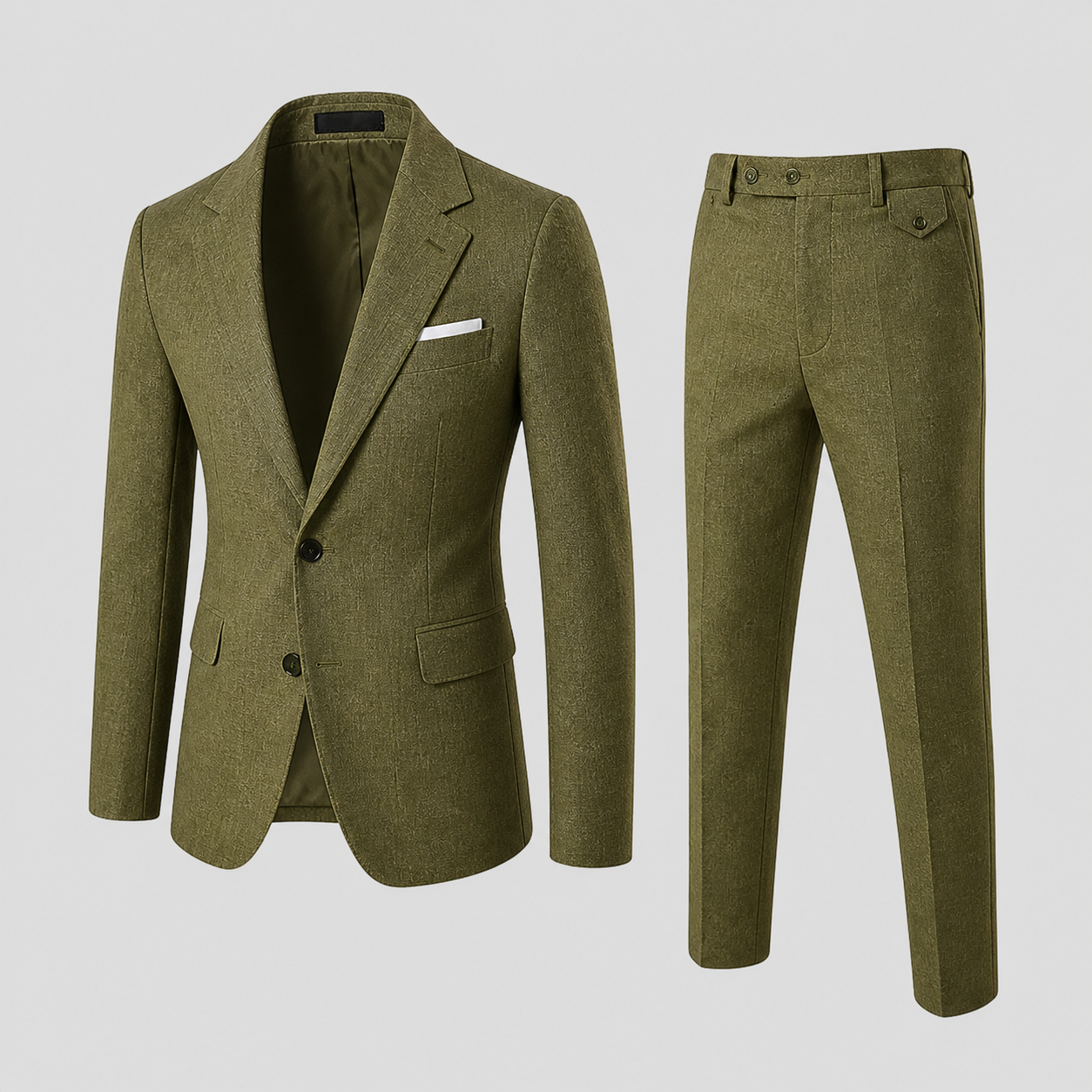 Costume 2 Pièces Aspect Lin Pour Homme