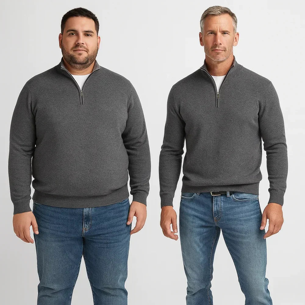 Homme Pull Col Zippé