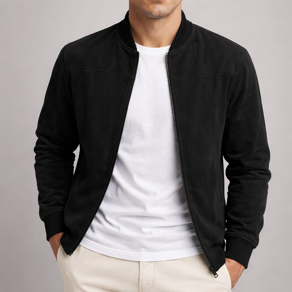 Veste Aspect Daim Pour Homme
