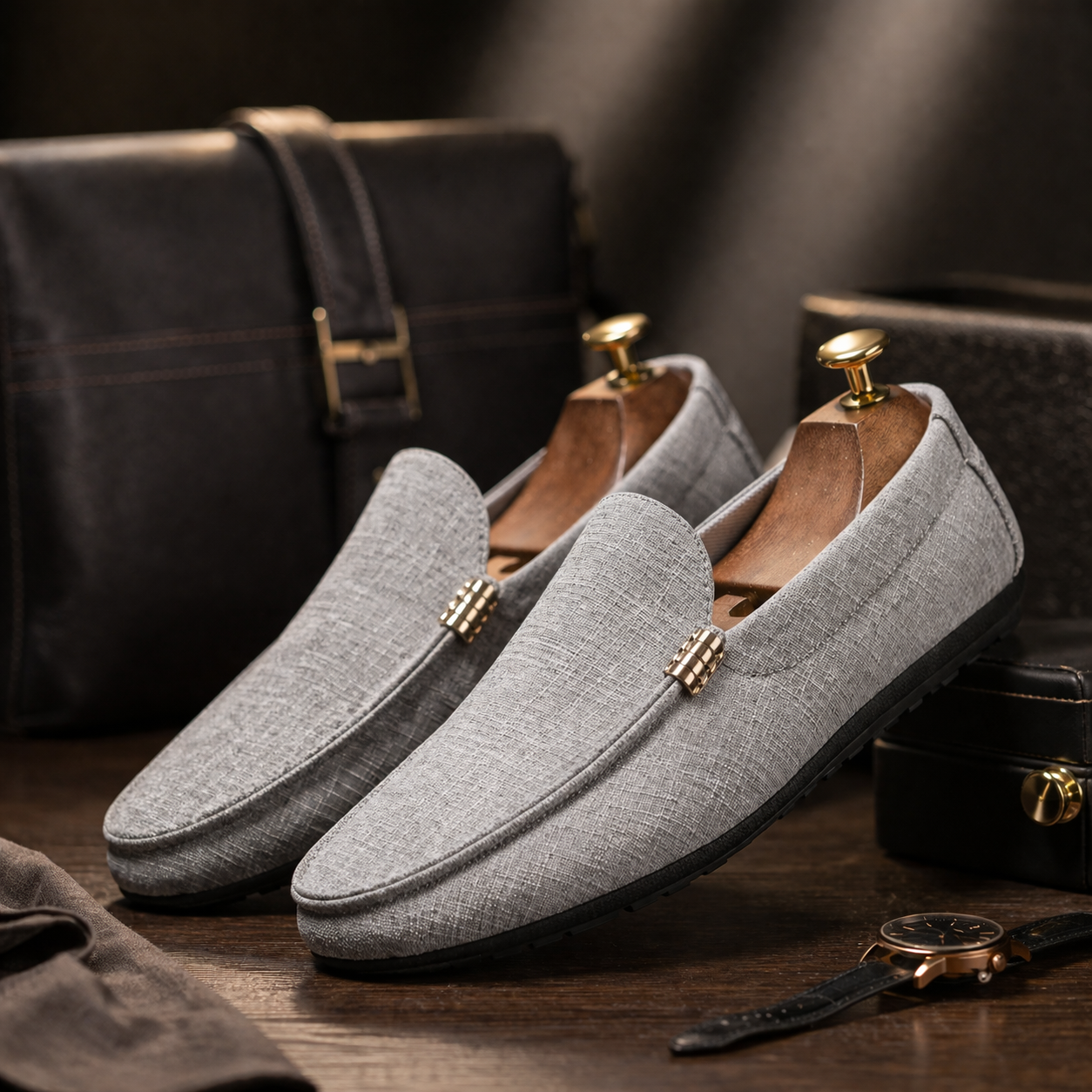 Mocassins Dessus Toile Pour Homme