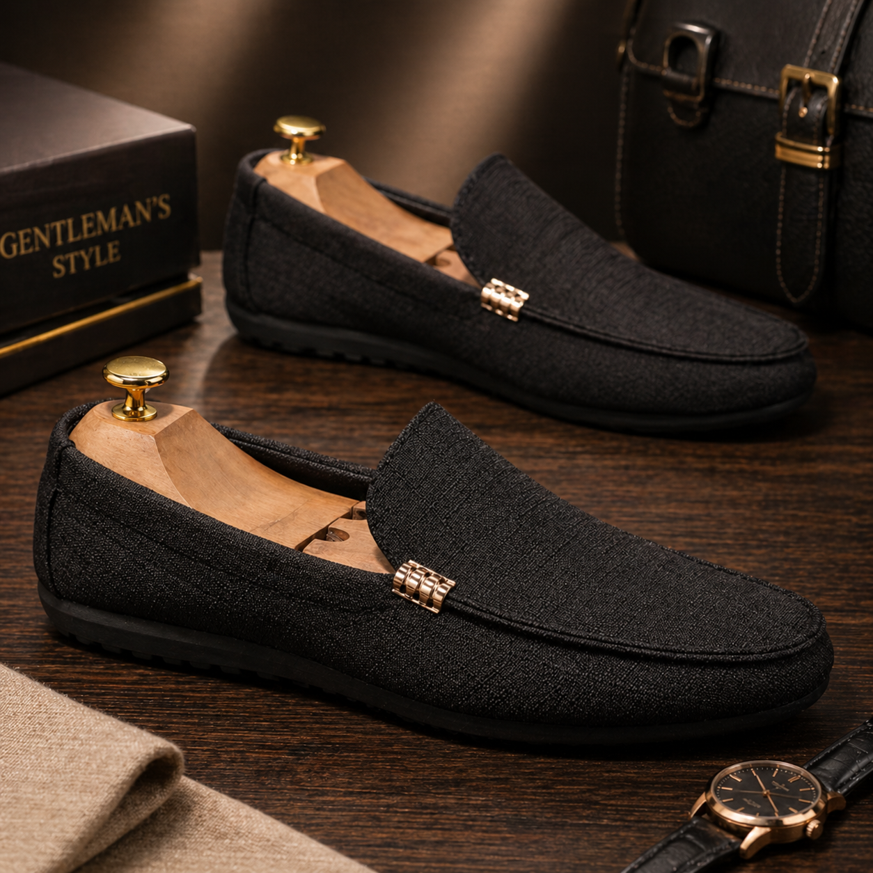 Mocassins Dessus Toile Pour Homme