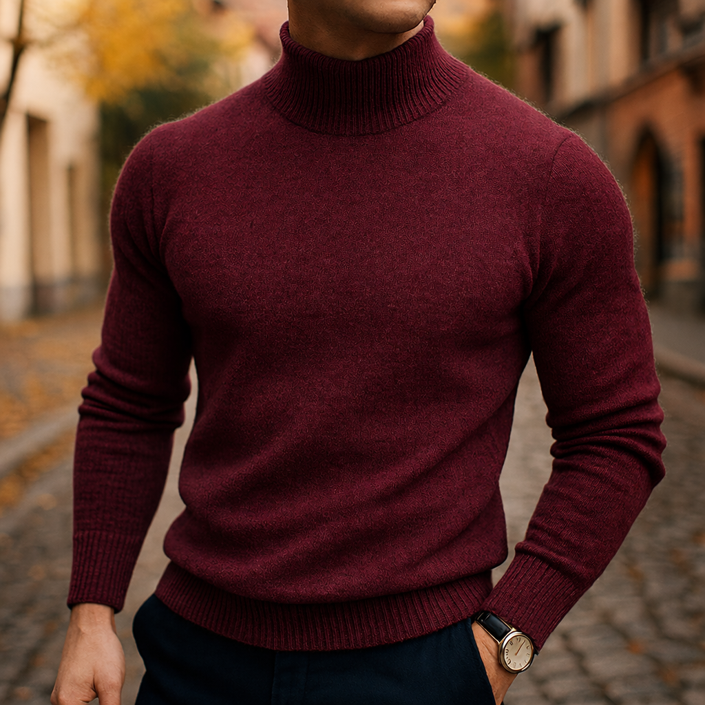 Homme Pull Col Montant
