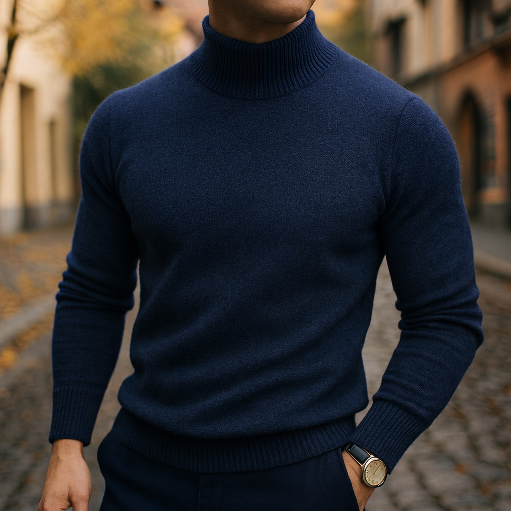 Homme Pull Col Montant