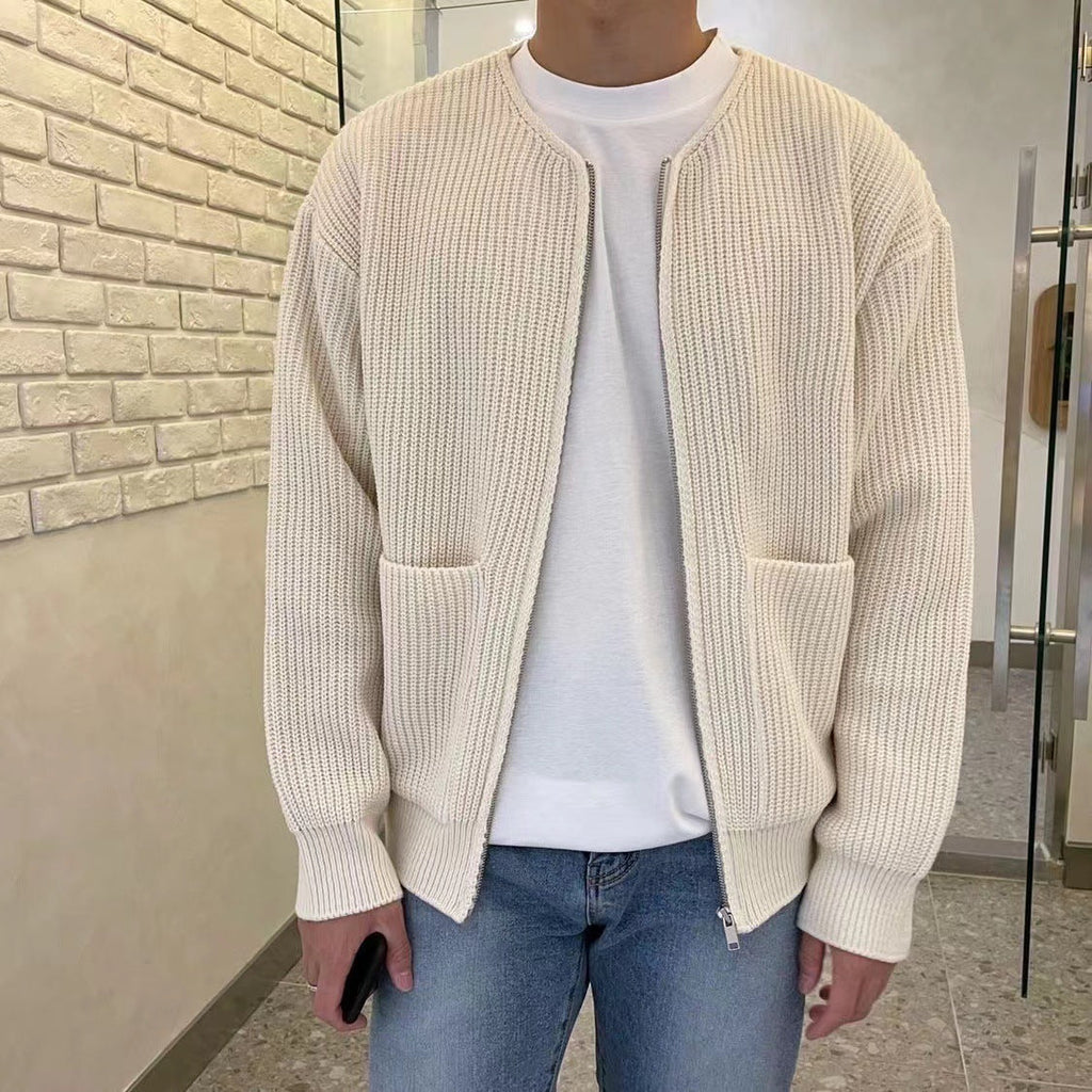 Cardigan Maille Zippé Poches Pour Homme