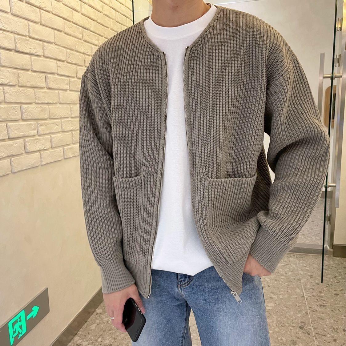 Homme Cardigan Maille Zippé