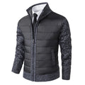 Veste Matelassée Maille Col Montant Zip Intégral Pour Homme