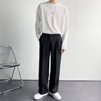 Homme Pantalon Plissé Large