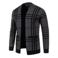 Homme Cardigan Ouvert Carreaux