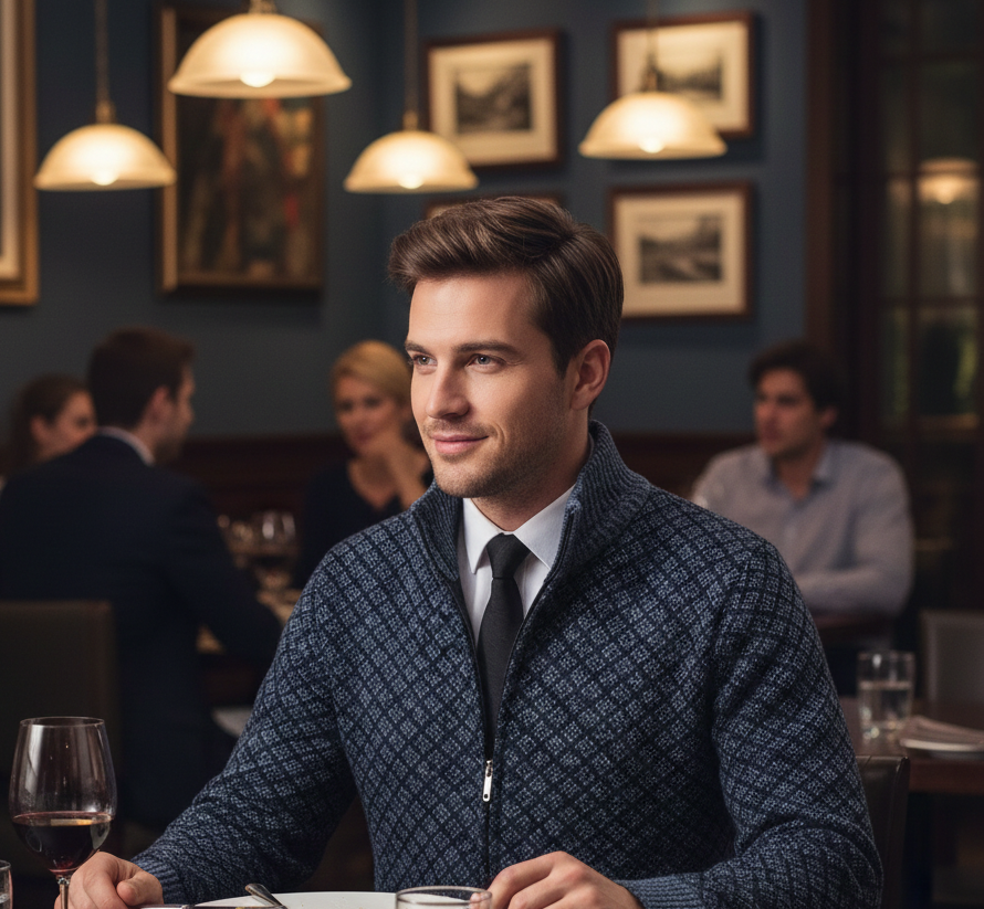 Homme Cardigan Zippé Maille