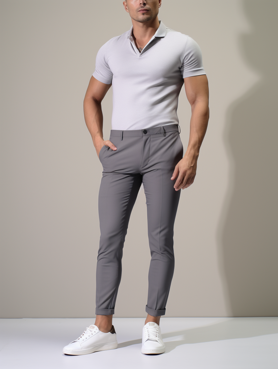 Pantalon Matière Stretch Coupe Ajustée Pour Homme