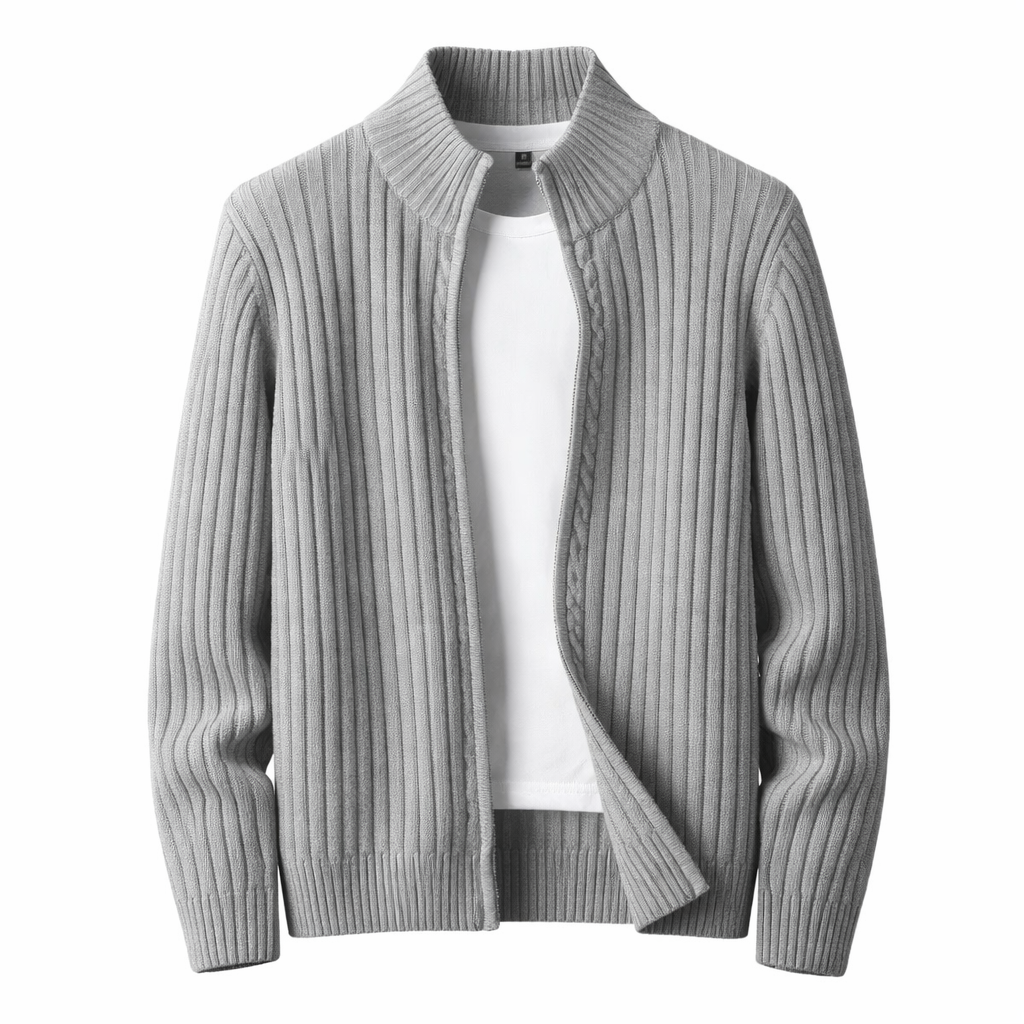 Homme Cardigan Maille Côtelée