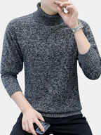 Pull Matière Stretch Col Cranté Pour Homme