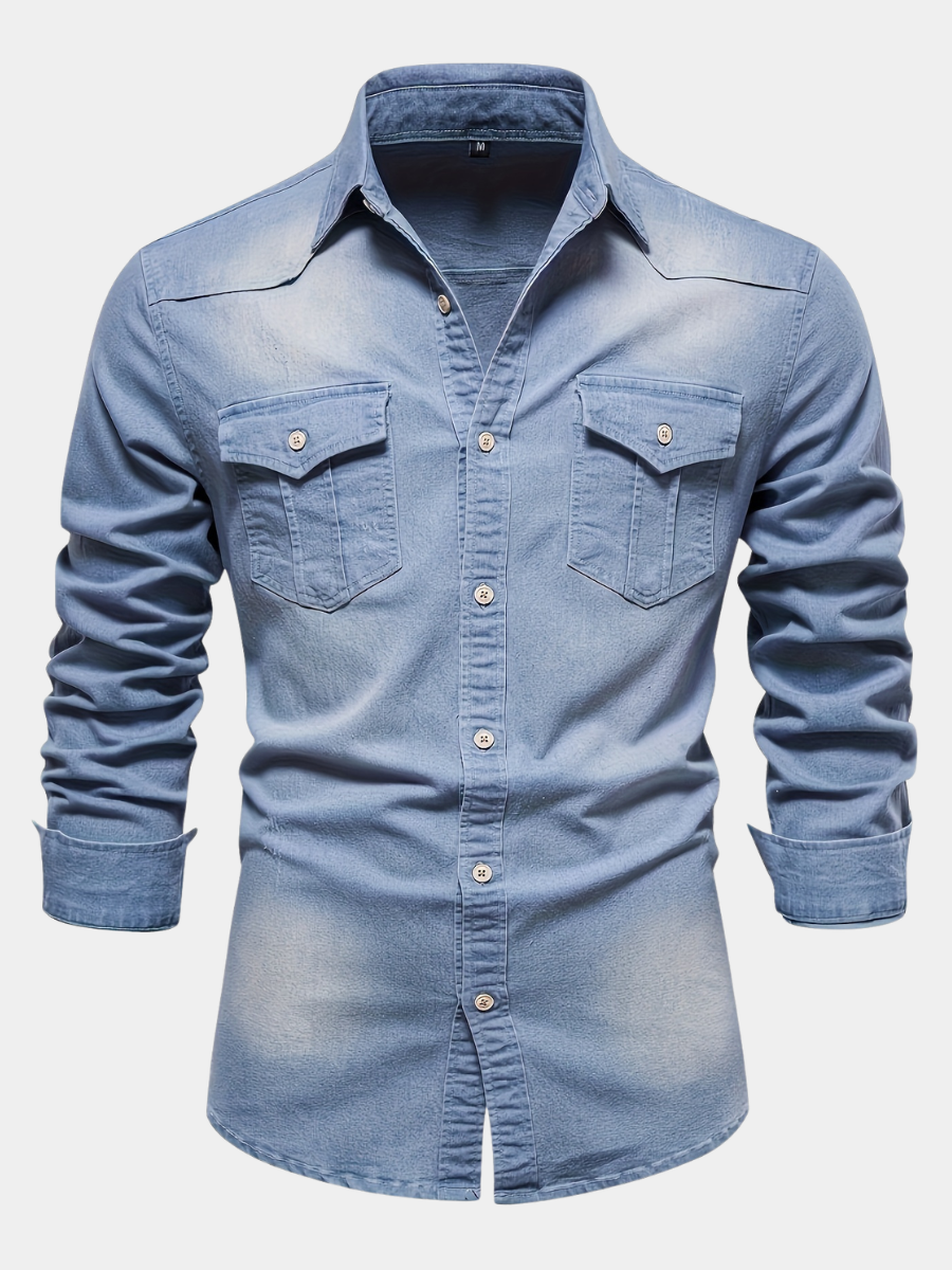 Chemise en Jean Aspect Denim Pour Homme