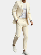 Costume 2 Pièces Matière Stretch Col Cranté Pour Homme